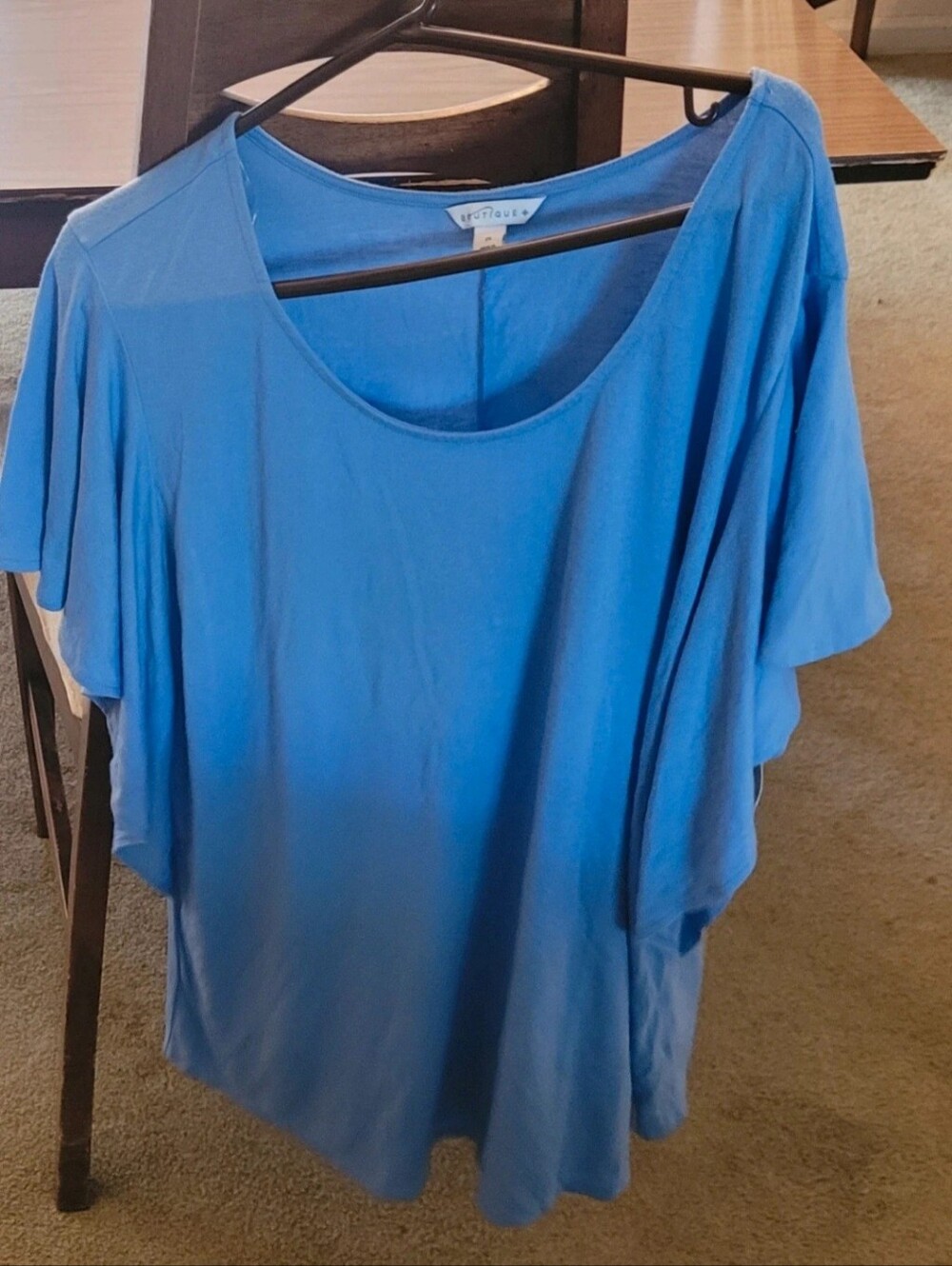 Boutique+ Periwinkle Blue Scoop Neck Tee Shirt, 2X, NWT